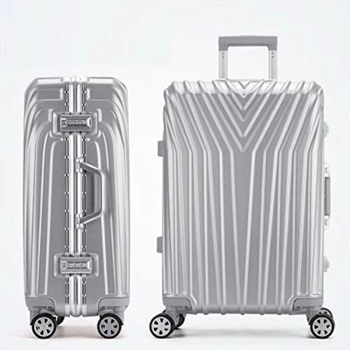 New Aluminum Frame Rolling Luggage Women Travel Bag Trolley Suitcase Carry On Luggage,Silver,24 3 New Aluminum Frame Rolling Luggage Women Travel Bag Trolley Suitcase Carry On Luggage,Silver,24