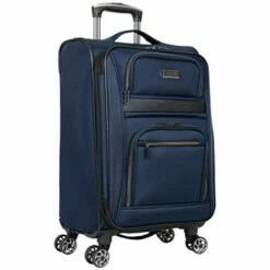 Kenneth Cole Reaction Rugged Roamer Luggage Collection Lightweight Softside Expandable 8-Wheel Spinner Travel Suitcase Bag, Navy, 2-Piece (20" Carry-On / 28" Check Size) -suitcase shop 41H8YyBOUJL