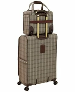 London Fog Brentwood II 4 Piece Set (with Under The Seat Bag), Cappuccino -suitcase shop 41Hxg6ttYnL