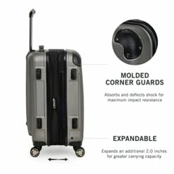 Kenneth Cole Reaction Renegade 20" ABS Expandable 8-Wheel Carry-On, Silver, Inch 10 Kenneth Cole Reaction Renegade 20" ABS Expandable 8-Wheel Carry-On, Silver, Inch -suitcase shop 41I4 Six4EL