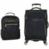 Kenneth Cole Reaction Women's Chelsea Luggage Chevron Softside 8-Wheel Spinner Expandable Suitcase Collection, Black, 2pc Bundle (Carry On+Backpack) 1 Kenneth Cole Reaction Women's Chelsea Luggage Chevron Softside 8-Wheel Spinner Expandable Suitcase Collection, Black, 2pc Bundle (Carry On+Backpack) -suitcase shop 41I8Qq9V2hS