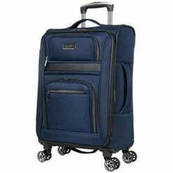 Kenneth Cole Reaction Rugged Roamer Luggage Collection Lightweight Softside Expandable 8-Wheel Spinner Travel Suitcase Bag, Navy, 20-inch Carry-On -suitcase shop 41ImL0ddQWL