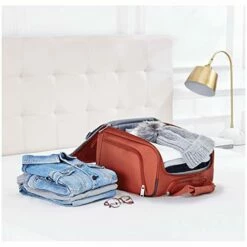 AmazonBasics Underseat Carry-On Rolling Travel Luggage Bag - Purple -suitcase shop 41Ipy62wAyL