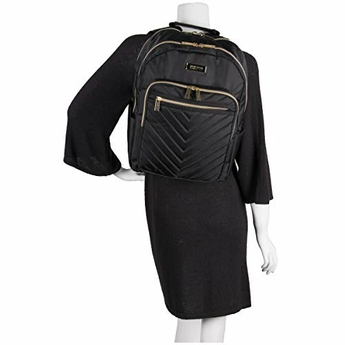 Kenneth Cole Reaction Women's Chelsea Luggage Chevron Softside 8-Wheel Spinner Expandable Suitcase Collection, Black, 2pc Bundle (Carry On+Backpack) 4 Kenneth Cole Reaction Women's Chelsea Luggage Chevron Softside 8-Wheel Spinner Expandable Suitcase Collection, Black, 2pc Bundle (Carry On+Backpack) - Image 2