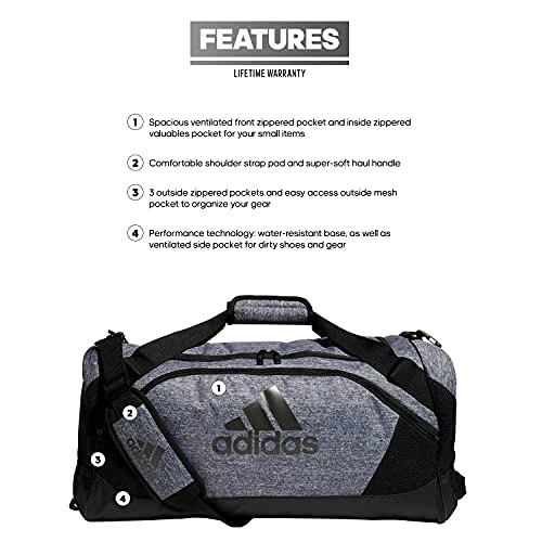 Adidas Team Issue II Medium Duffel Bag, Onix Jersey, ONE SIZE 8 Adidas Team Issue II Medium Duffel Bag, Onix Jersey, ONE SIZE - Image 6