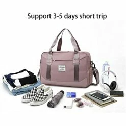 FOAN & MABLE Womens Travel Bags, Weekender Carry On For Women, Sports Gym Bag, Workout Duffel Bag, Overnight Shoulder Bag Fit 15.6 Inch Laptop Pink Large -suitcase shop 41L3LOtNVnL