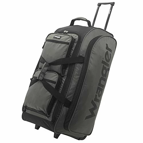 Wrangler Wesley Rolling Duffel Bag, Charcoal Grey, Large 30-Inch 3 Wrangler Wesley Rolling Duffel Bag, Charcoal Grey, Large 30-Inch
