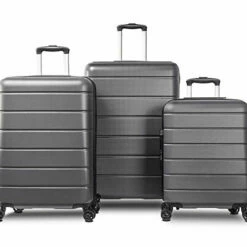 SSLine 3 Piece ABS Luggage Sets With Spinner Wheels,Expandable Suitcase Luggage Lightweight With TSA Lock,Hard Shell Spinner Carry On Suitcase (20 24 28 Inch) (Type-3, Gray) -suitcase shop 41Lp5NKsLUL