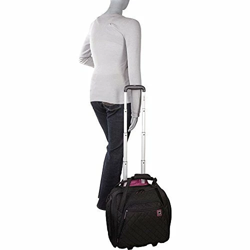 Delsey Paris Delsey Quilted Rolling Underseat Bag For Carry-On Fits Overhead & Under Airline Seat - (Black) 10 Delsey Paris Delsey Quilted Rolling Underseat Bag For Carry-On Fits Overhead & Under Airline Seat - (Black) - Image 8