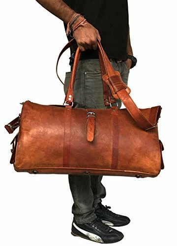 Leather Travel Duffle Bag Gym Overnight Weekend Luggage Carry On Airplane Underseat Bag 6 Leather Travel Duffle Bag Gym Overnight Weekend Luggage Carry On Airplane Underseat Bag - Image 4