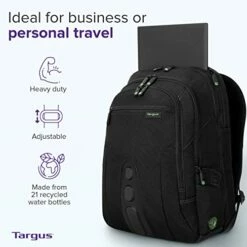 Targus Travel Laptop Backpack For 15.6 Inch Laptops, TSA Checkpoint-Friendly Carry On Travel Backpack For Women Men Business/College Laptop Bag For Work School Travel, Black (TBB013US) -suitcase shop 41N54t S83L