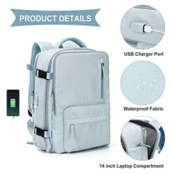Large Travel Backpack Women, Carry On Backpack,Hiking Backpack Waterproof Outdoor Sports Rucksack Casual Daypack School Bag Fit 14 Inch Laptop With USB Charging Port Shoes Compartment -suitcase shop 41OkKrw2LyL