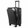 LEVEL8 Carry-On Luggage, Hardside Suitcase, 20” Lightweight ABS+PC Hardshell Spinner Trolley For Luggage With Built-In TSA Lock, 8 Spinner Wheels, Black, 20-Inch Carry-On