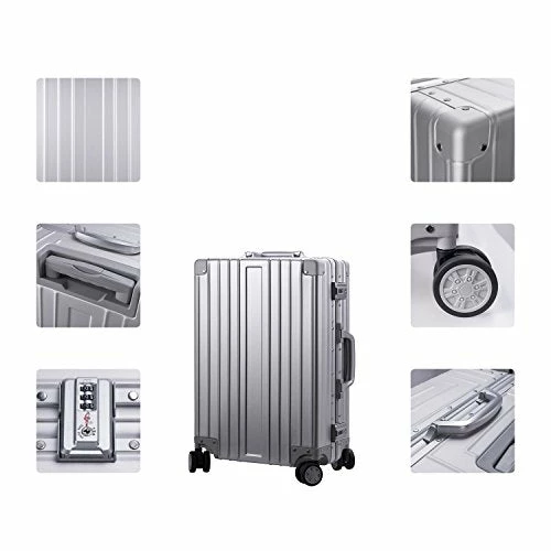TRAVELKING All Aluminum Luggage Hard Shell Suitcase With Wheels Carry On Spinner Suitcase (Silver 20 Inch) 9 TRAVELKING All Aluminum Luggage Hard Shell Suitcase With Wheels Carry On Spinner Suitcase (Silver 20 Inch) - Image 7