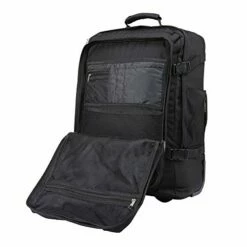 Cabin Max️ - Quebec Hybrid Rolling Backpack With Wheels - Carry On Luggage 22x14x9 Zip Out Backpack Straps - Perfect For Most Major American Airlines (Black) -suitcase shop 41Qow8ks3HL