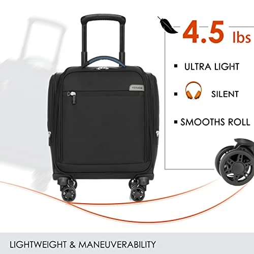 VERAGE Carry On Underseat Luggage With Wheels & USB Port, Wheeled Spinner Bag Carry-on Luggages For Airlines, Lightweight Suitcase Men Women, Pilots And Crew (14-Inch Compact) 9 VERAGE Carry On Underseat Luggage With Wheels & USB Port, Wheeled Spinner Bag Carry-on Luggages For Airlines, Lightweight Suitcase Men Women, Pilots And Crew (14-Inch Compact) - Image 7