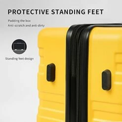 Flieks Luggage Sets TSSA 3 Piece Spinner Suitcase Lightweight 20 24 28 Inch (Yellow) -suitcase shop 41RUyl n1GL