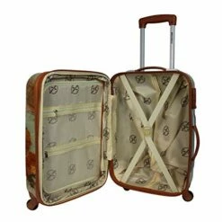 World Traveler Europe 2-Piece Carry-On Spinner Luggage Set With TSA Lock, Brown, One_Size -suitcase shop 41SSCKJ78PL
