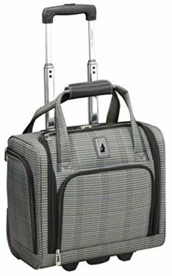 London Fog Knightsbridge II 15" 2-Wheel Under The Seat Bag, Grey Sapphire Plaid