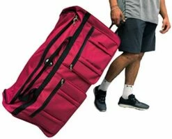 Gothamite 36-inch Rolling Duffle Bag With Wheels | Luggage Bag | Hockey Bag | XL Duffle Bag With Rollers | Heavy Duty 1200D Polyester (Fuchsia)