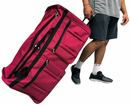 Gothamite 36-inch Rolling Duffle Bag With Wheels | Luggage Bag | Hockey Bag | XL Duffle Bag With Rollers | Heavy Duty 1200D Polyester (Fuchsia) 3 Gothamite 36-inch Rolling Duffle Bag With Wheels | Luggage Bag | Hockey Bag | XL Duffle Bag With Rollers | Heavy Duty 1200D Polyester (Fuchsia)