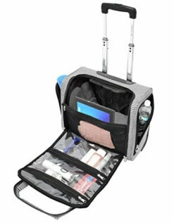 London Fog Cambridge Ultra-Lightweight 15inch 2-Wheel Under The Seat Bag, Black/White Houndstooth -suitcase shop 41VrrBPie7L