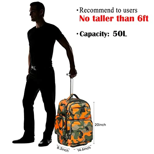 20 Inches Big Storage Multifunction Travel Wheeled Rolling Backpack Luggage Books Laptop Bag By HollyHOME 8 20 Inches Big Storage Multifunction Travel Wheeled Rolling Backpack Luggage Books Laptop Bag By HollyHOME - Image 6