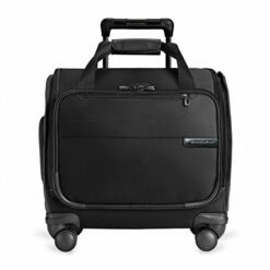Briggs & Riley Baseline-Softside Cabin Spinner Bag, Black, Underseater 16-Inch
