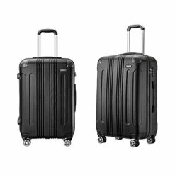 JOYWAY Luggage 3 Piece Set Suitcase Lightweight Hardshell TSA Lock Spinner (black) -suitcase shop 41XwpA6StlS