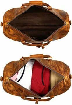 Leather Duffel Bags For Men Women - Airplane Underseat Carry On Luggage By Rustic Town -suitcase shop 41Y CZJHQkL
