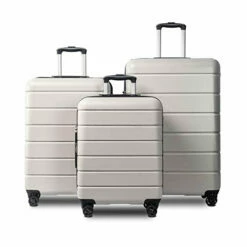 LIZHOUMIL Luggage Sets Suitcase Lightweight TSA Lock Spinner 20In24In28In White ABS -suitcase shop 41YSsS47T3L