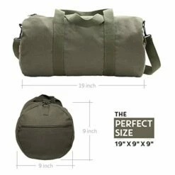 Semper Fi Skull Corp Sport Heavyweight Canvas Duffel Bag (Medium (19" X 9" X 9"), Olive & Black) -suitcase shop 41YsHfx9yNL 99d83611 d3d9 44ea 82fc d0168209bcef