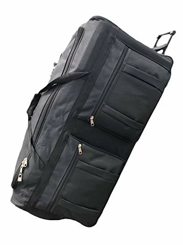 Gothamite 36-inch Rolling Duffle Bag With Wheels | Luggage Bag | Hockey Bag | XL Duffle Bag With Rollers | Heavy Duty 1200D Polyester (Black) 3 Gothamite 36-inch Rolling Duffle Bag With Wheels | Luggage Bag | Hockey Bag | XL Duffle Bag With Rollers | Heavy Duty 1200D Polyester (Black)