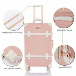 COTRUNKAGE 26 Inch Large Vintage Luggage Set 2 Pieces Rolling Suitcases For Women (13" & 26", Embossed Pink) -suitcase shop 41aIX8Nk3BL