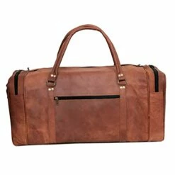 24 Inch Genuine Leather Duffel Travel Overnight Weekend Leather Bag Sports Gym Duffel Luggage Travel Bag For Men And Women Travelling Cabin Duffle Yoga Gym Bag (24 Inch Brown) -suitcase shop 41aqJwD0PqL