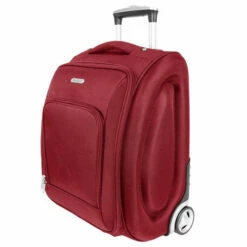 Travelon 18" Wheeled Underseat Bag - Black, With Large 21" Foldable Sporty Duffle Bag (Red) -suitcase shop 41avc4RHlgL