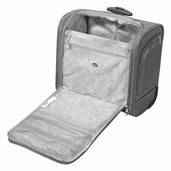 Olympia Lansing Heavy Duty Rip Stop Nylon Wheeled Carry On Suitcase For Under The Seat Airplane Travel With Divider And Dual Side Zip Pockets, Gray -suitcase shop 41baskB5jYL
