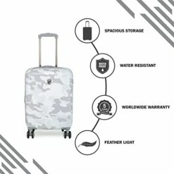 Heys Black Camo 21" Carry On Spinner Luggage (White) -suitcase shop 41dL4mm7TdL