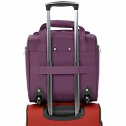 AmazonBasics Underseat Carry-On Rolling Travel Luggage Bag - Purple -suitcase shop 41dT1wopluL