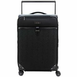 M&A Encore Wide Trolley Spinner Luggage With TSA Lock, Black, Carry-On 20-Inch -suitcase shop 41dYnO93HXL