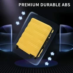 Flieks Luggage Sets TSSA 3 Piece Spinner Suitcase Lightweight 20 24 28 Inch (Yellow) -suitcase shop 41dfABvkTQL