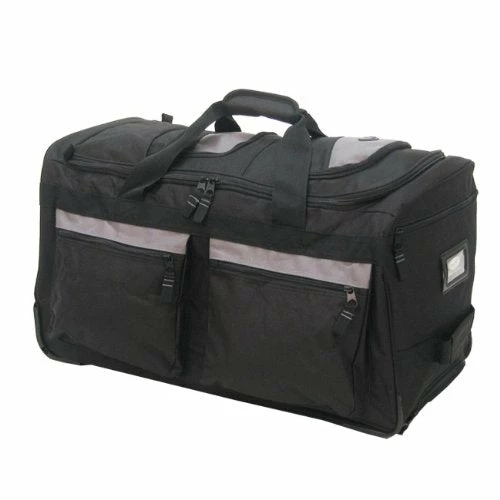 Olympia Luggage 26" 8 Pocket Rolling Duffel Bag, Black, One Size 4 Olympia Luggage 26" 8 Pocket Rolling Duffel Bag, Black, One Size - Image 2