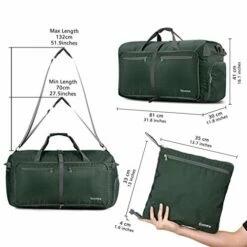Gonex 100L Foldable Travel Duffel Bag For Luggage Gym Sports, Lightweight Travel Bag With Big Capacity, Water Repellent (Dark Green) -suitcase shop 41f Gl5gksL