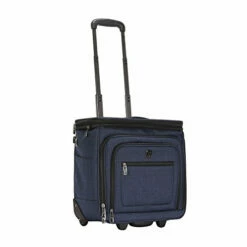 Travelers Club Luggage 16" Top Expandable Rolling Underseater W/USB Port, Blue Suitcase, Carry-On, Navy -suitcase shop 41h3blSz8IL
