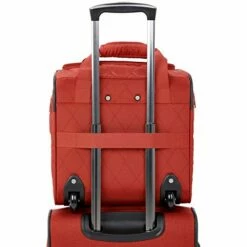 AmazonBasics Underseat Carry On Rolling Travel Luggage Bag - Red Quilted -suitcase shop 41h6gKBLDLL