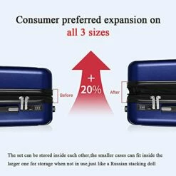 FOCHIER F Hard Shell Luggage 3 Piece Set With Spinner Wheels, Expandable Lightweight Suitcase With TSA Lock 20 24 28 Inch, Blue -suitcase shop 41hLZsIjucS