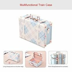 UNIWALKER Vintage Suitcase Set 20 Inch Carry On Spinner Luggage With 12 Inch Handbag For Women -suitcase shop 41i58ACiHWL