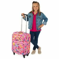 Bixbee Kids Luggage, Kids Luggage With Wheels For Girls & Boys With Telescoping Pullout Handle, Strap And Pockets- Lightweight Kids Suitcase & Carry On Bag For Airport, Travel, Overnight In Pink -suitcase shop 41iKTnNdjuS