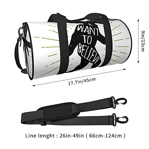Fredeulva I Want To Believe Duffel Bag Canvas Shoulder Round Gym Sports Travel Weekender Bags For Man Women 8 Fredeulva I Want To Believe Duffel Bag Canvas Shoulder Round Gym Sports Travel Weekender Bags For Man Women - Image 6