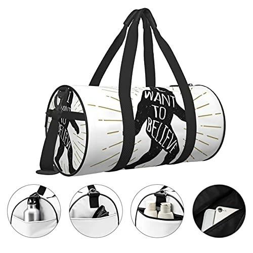 Fredeulva I Want To Believe Duffel Bag Canvas Shoulder Round Gym Sports Travel Weekender Bags For Man Women 7 Fredeulva I Want To Believe Duffel Bag Canvas Shoulder Round Gym Sports Travel Weekender Bags For Man Women - Image 5